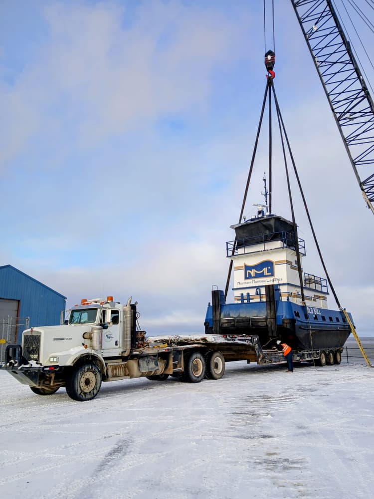 Northern Maritime Logistics vessel in Arctic